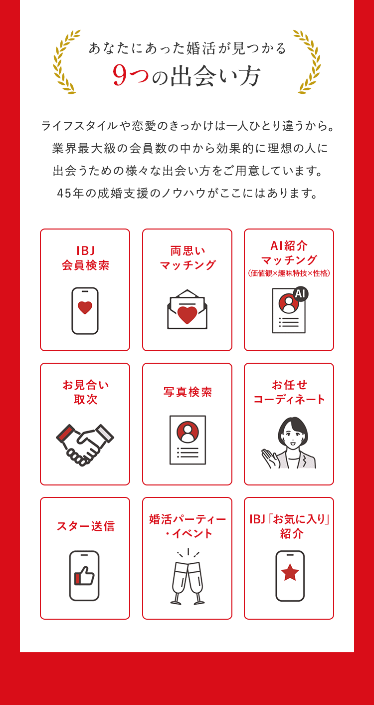 あなたにあった婚活が見つかる9つの出会い方